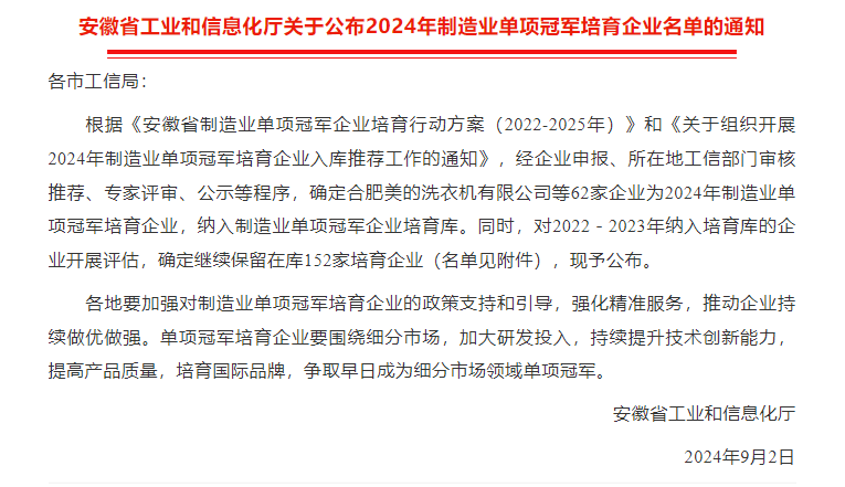 祝賀公司繼續獲2022－2023年單項冠軍培育企業（評估合格繼續留庫）！